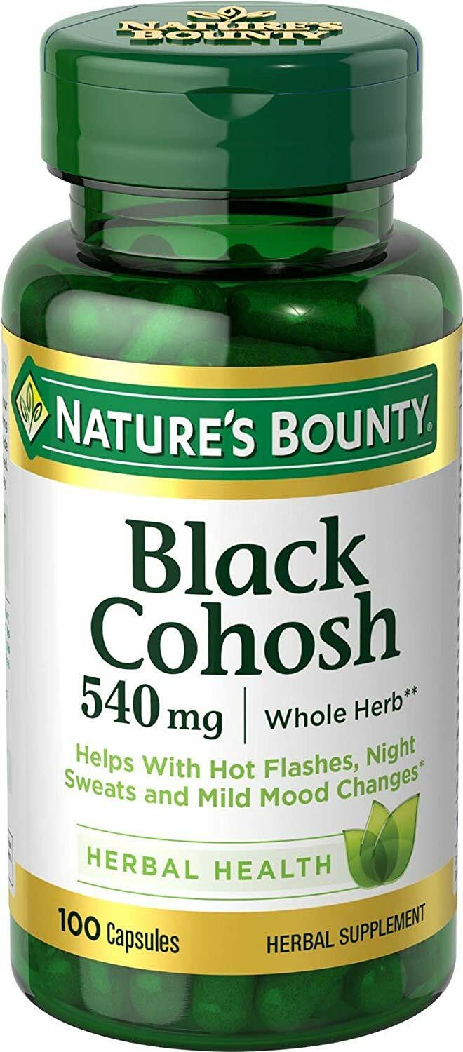 Natures Bounty Black Cohosh 540mg 100 caps for Hot Flashes ****