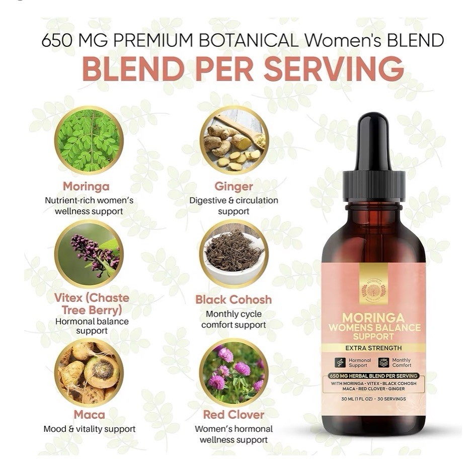 Moringa Women’s Balance Drops 650mg Multi-Herb Blend See Description New Sealed