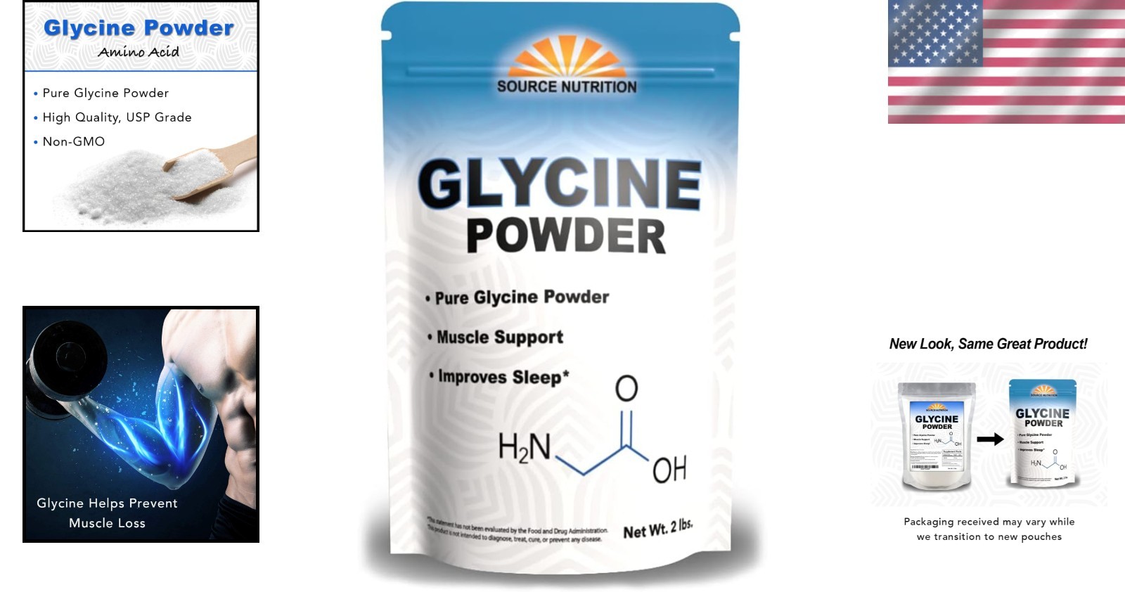 2 lbs of Glycine Powder – Ideal for Restful Sleep, Muscle Recovery & Focus