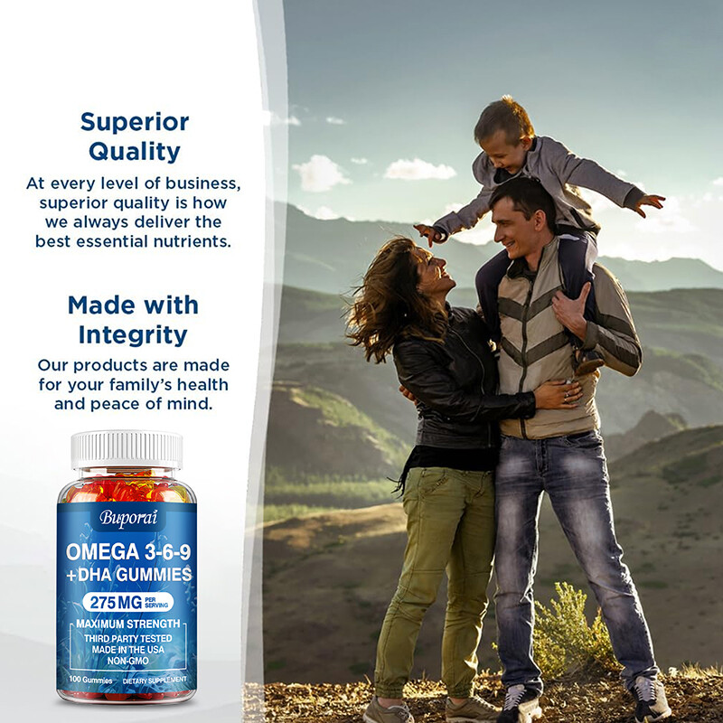 Omega 3 6 9 + DHA Gummies – Joint & Cardiovascular Health, Brain & Eye Health