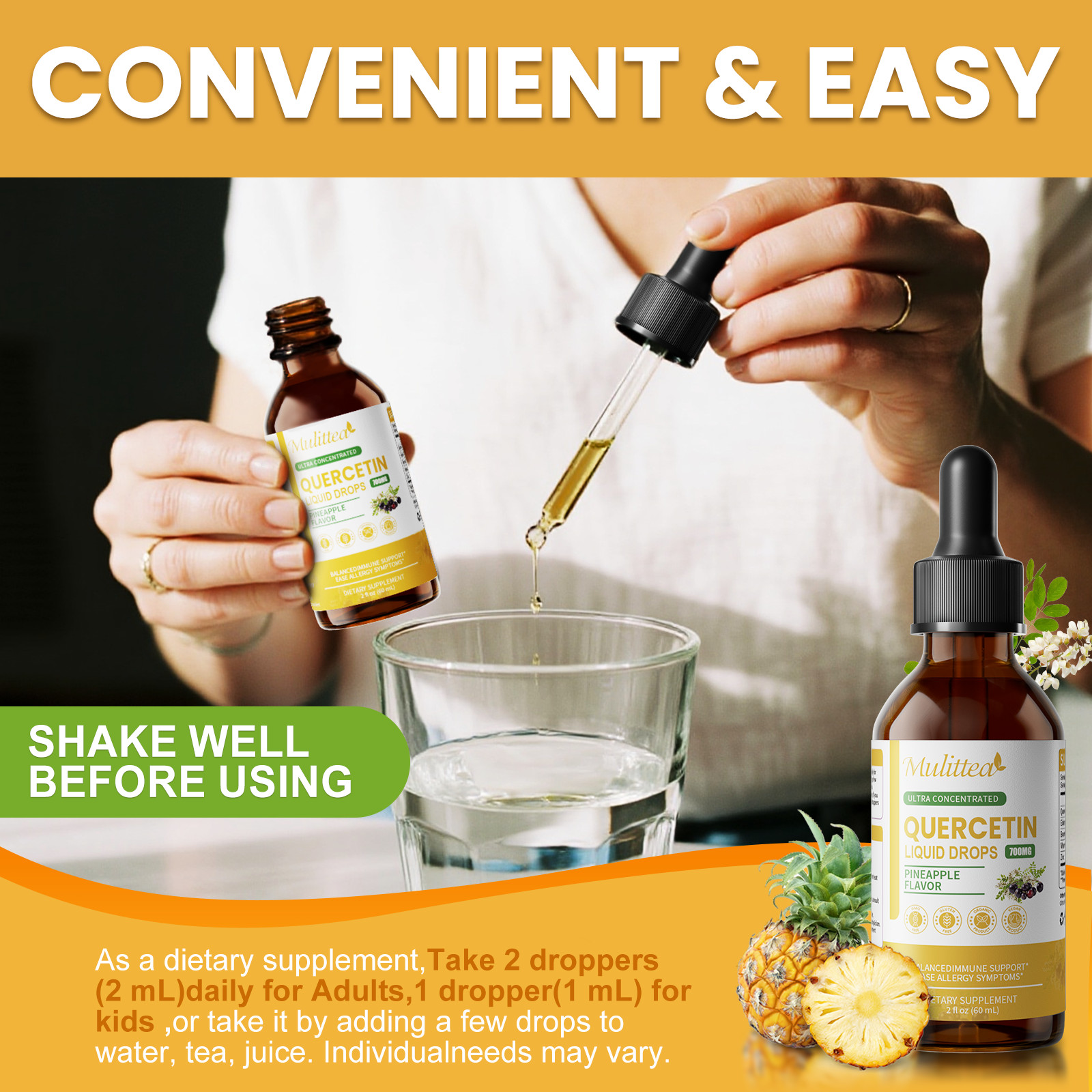 Quercetin Liquid Drops – Quercetin Supplements for Immunity Respiratory Wellness