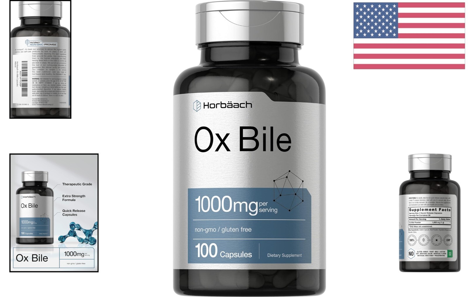 Ox Bile 1000 mg Supplement – Digestive Enzymes, Gluten Free & Detox Support -…
