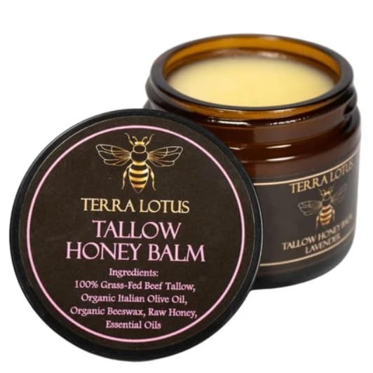2 PACKS-NEW Organic Grass-Fed Beef Tallow Balm with Raw Honey-Moisturizing Cream