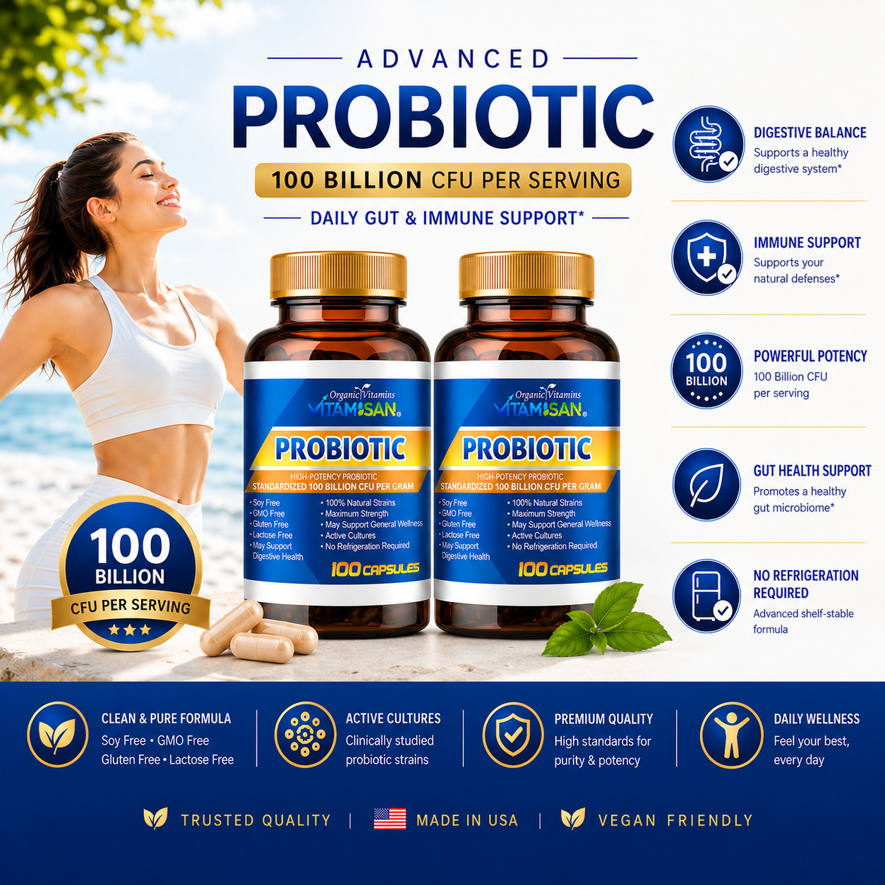 200 ULTRA PROBIOTIC 100 Billion CFUs NOW ULTIMATE FLORA PRIMAL NATURES ORGANIC V