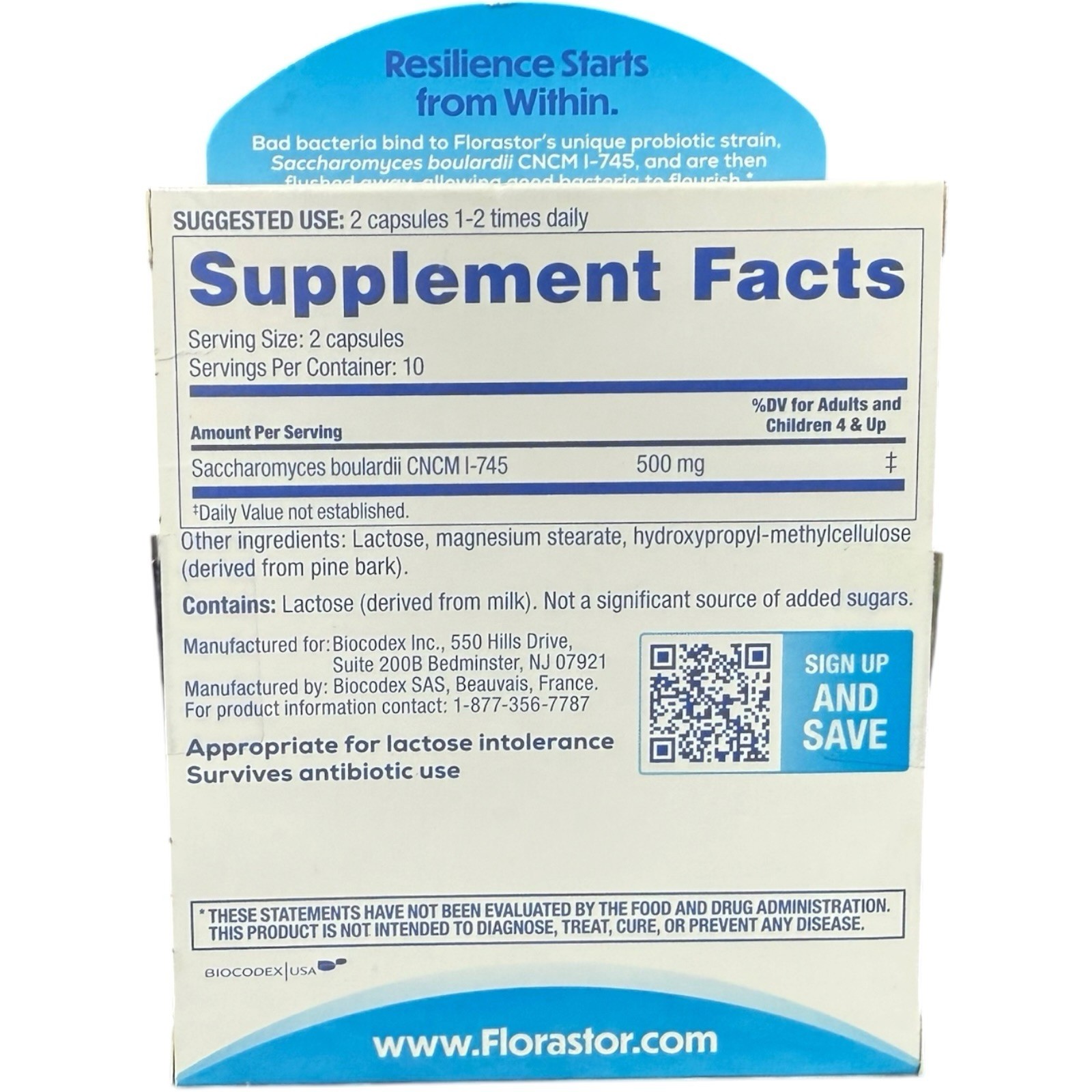 5 New Florastor Daily Probiotic Supplement – 20 Capsules Each Box Exp. 10/2026+