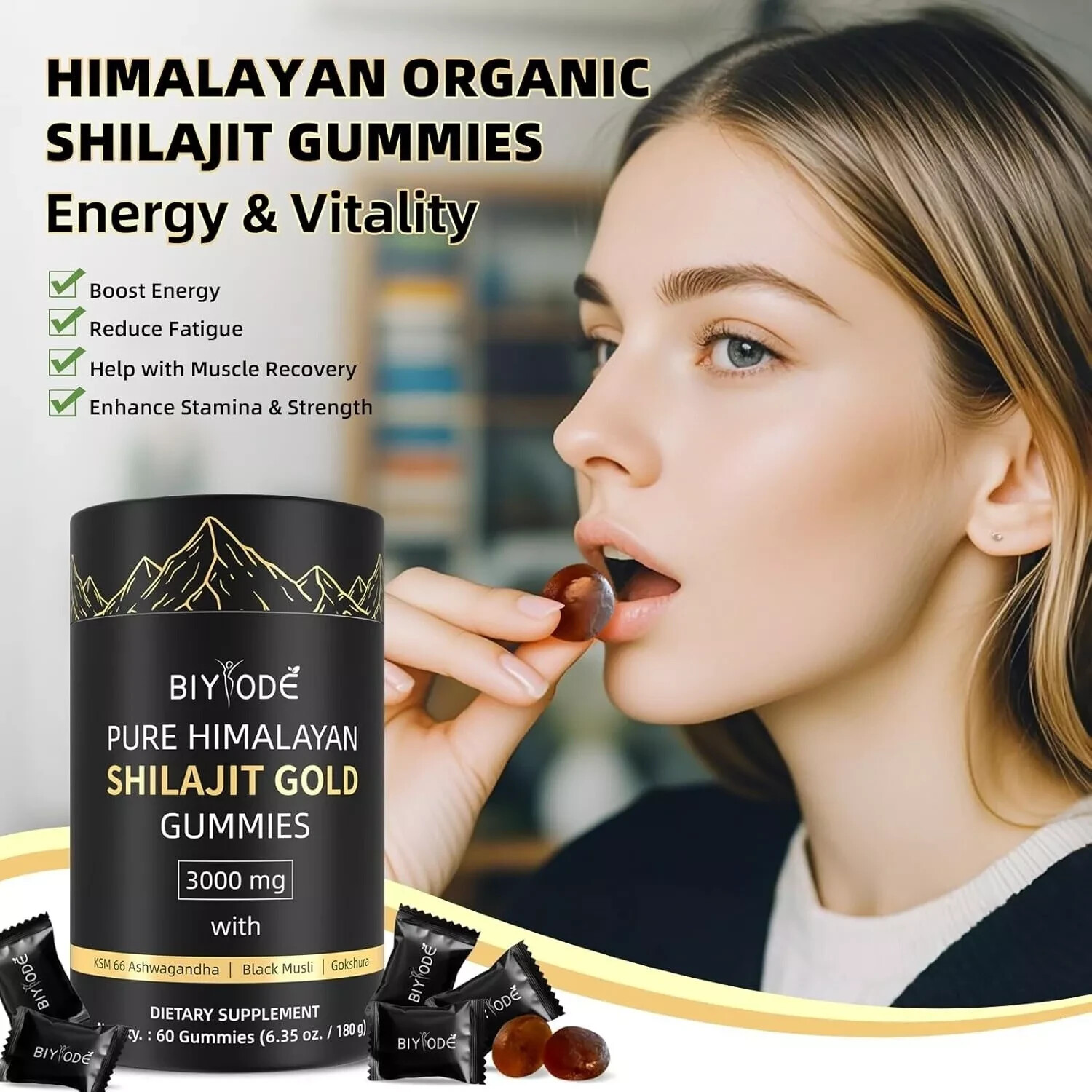 Himalayan Shilajit GOLD Gummies, Organic, Extremely strong 3000 mg, Fulvic Acid