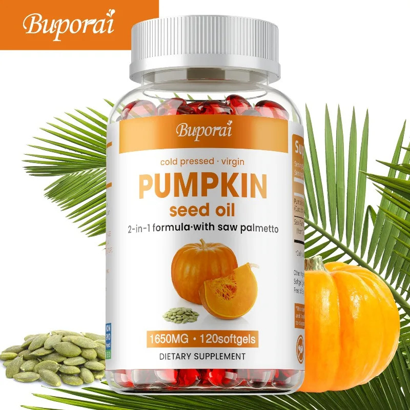 Pumpkin Seed Oil 120pcs – Support Prostate and Urinary Tract Health, Hair Growth