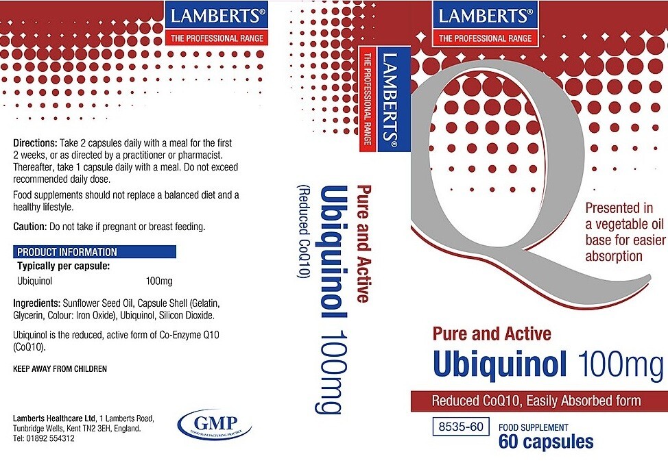 Lamberts Ubiquinol 100mg Capsules (60) BBE 06/2027