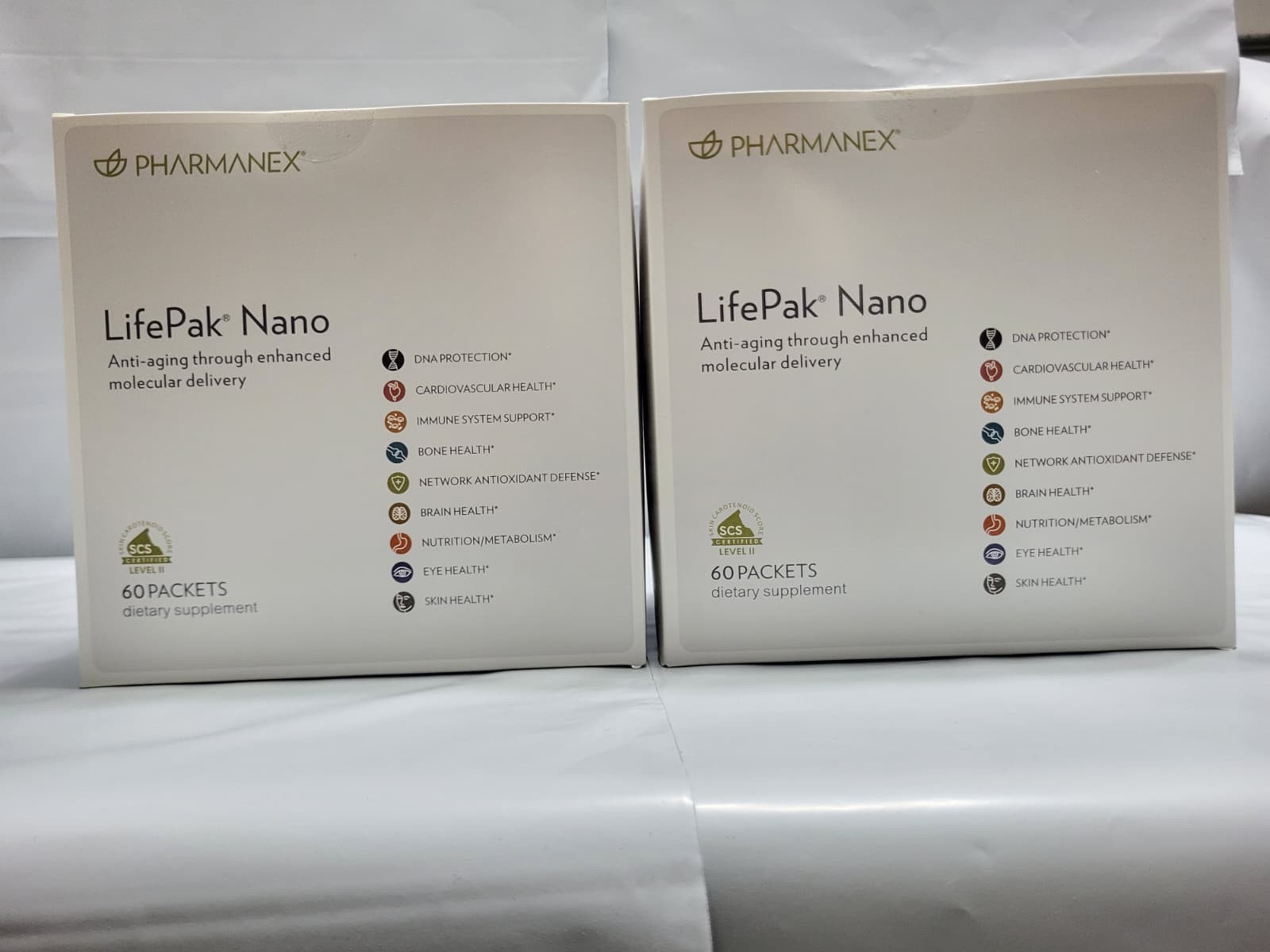 2-Packs Nu Skin NuSkin Pharmanex Lifepak Nano 60 packets Exp: 12/2027