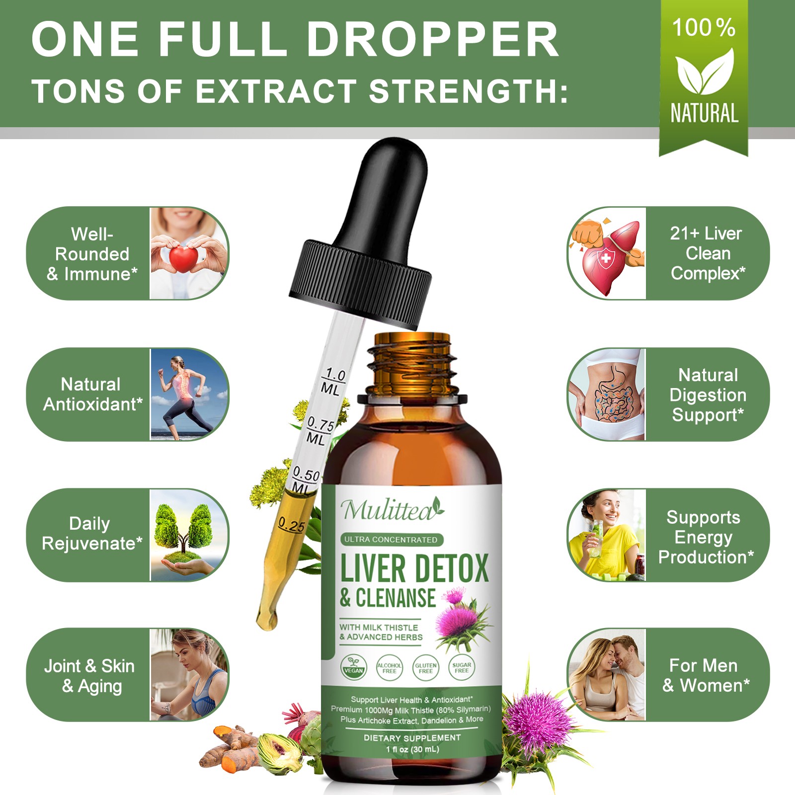 Liver Cleanse Detox & Repair Supplement Natural Liver Support Liquid Drops