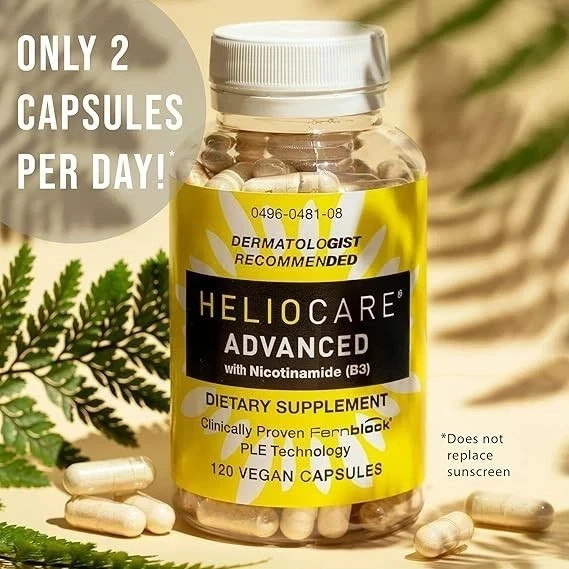 2 Packs Heliocare Advanced Nicotinamide B3 Skin Health 120 Capsules Exp: 07/2027