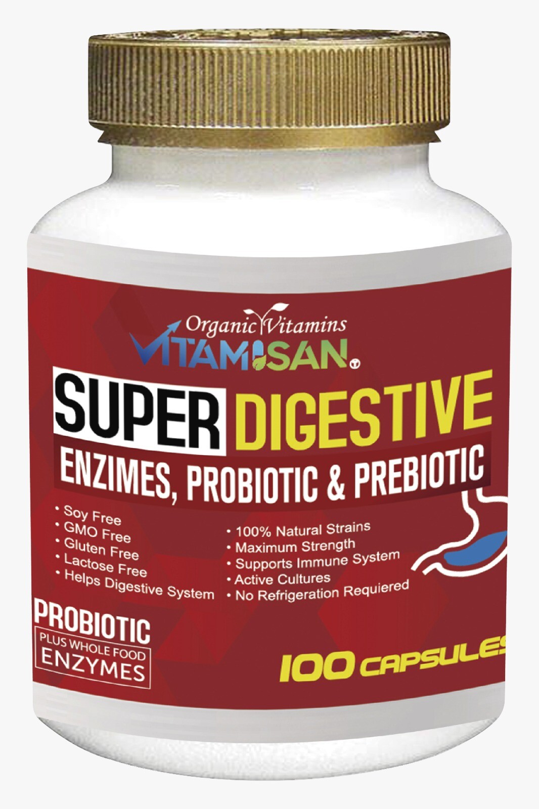 Sales Biliares Digestive Enzymes Pancreatin Enzimas Digestivas 100 caps