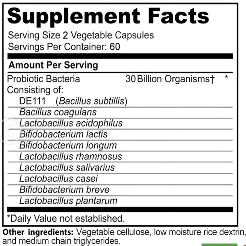 30 Billion Probiotics To Support Healthy Digestion In The Gastrointestinal Tract