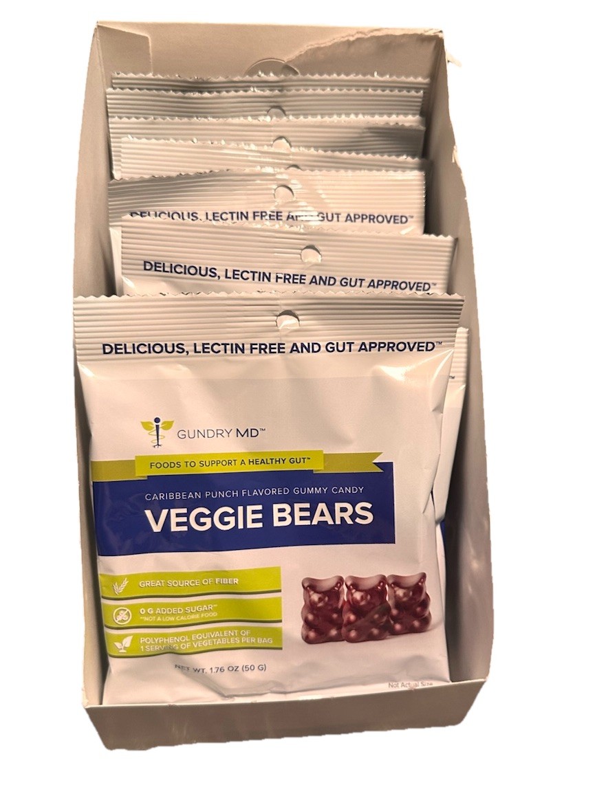 Authentic Gundry MD-Veggie Bears Gummy Candy. Polyphenol Enriched, Fiber Treat