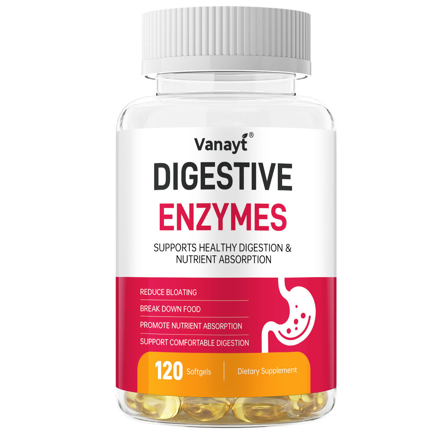 Digestive Enzymes w/ Prebiotic & Probiotics, Gas, Constipation & Bloating Relief