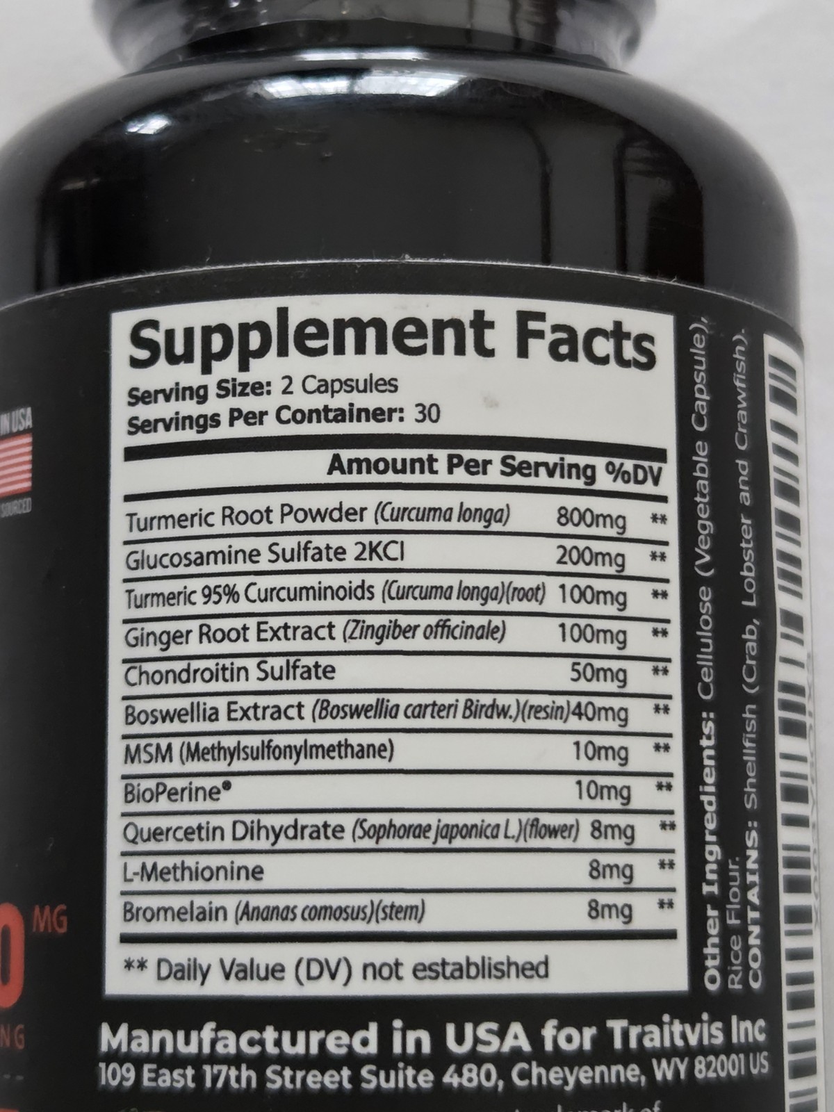 Raw Science Joint Support Glucosamine Turmeric Curcumin MSM 60Caps EXP 6/26