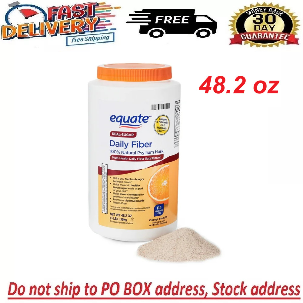 Equate Daily Fiber Orange Smooth Fiber Powder, 48.2 oz. ( Fast Free Shipping )