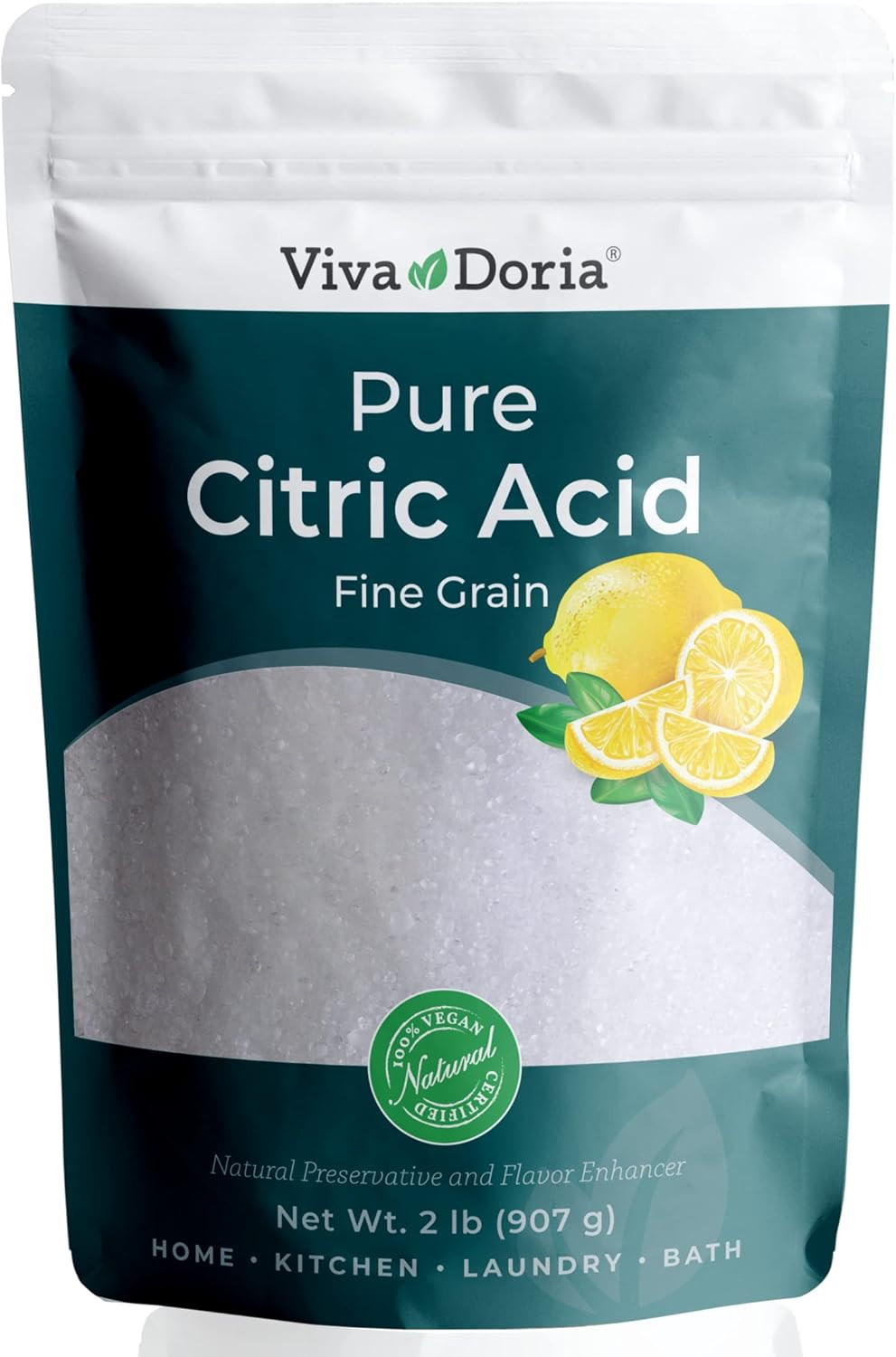 100% Pure Citric Acid, Food Grade, Fine Grain, 2 lb (907 g)