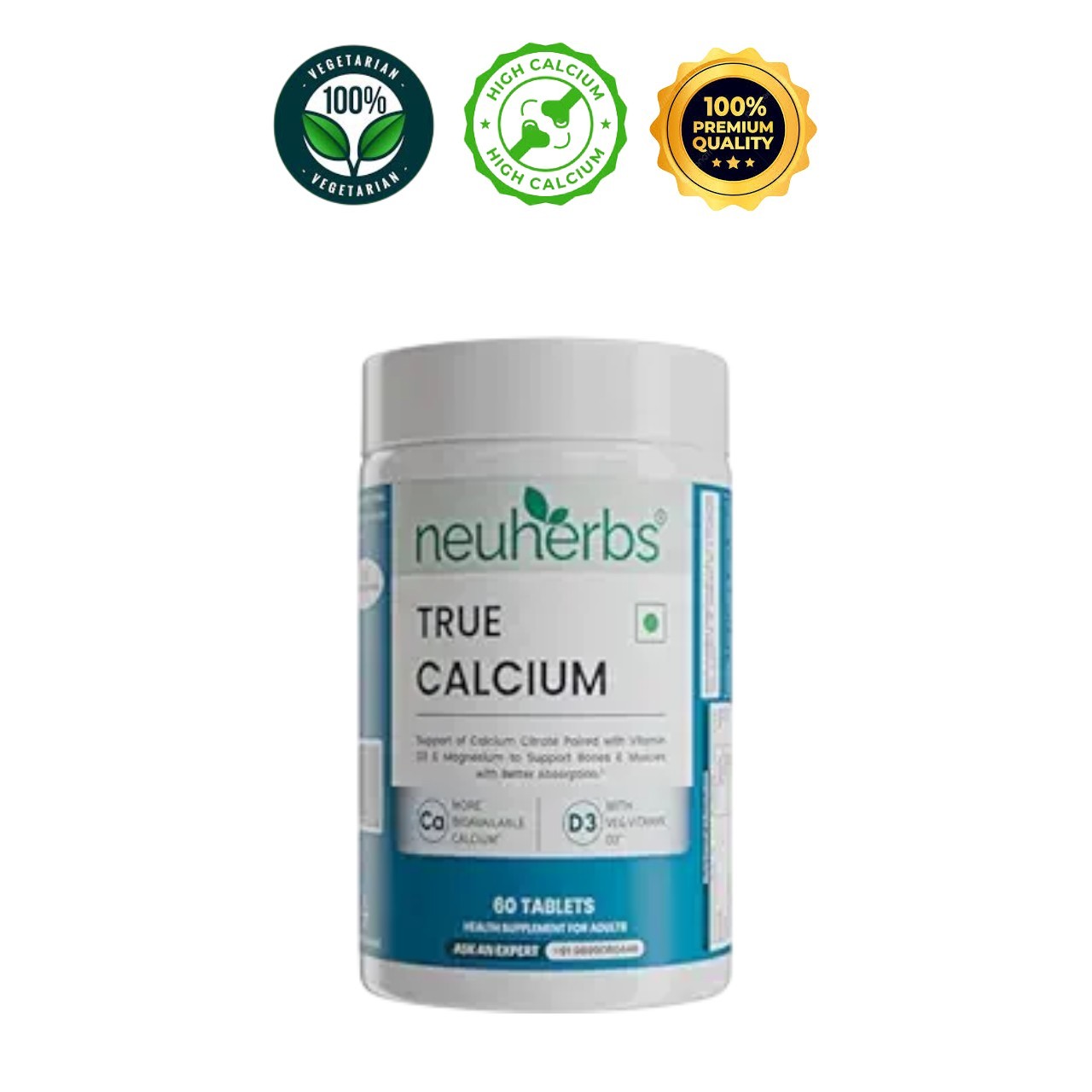 Neu.herbs Calcium D3 Magnesium Tablets Bone Support 60
