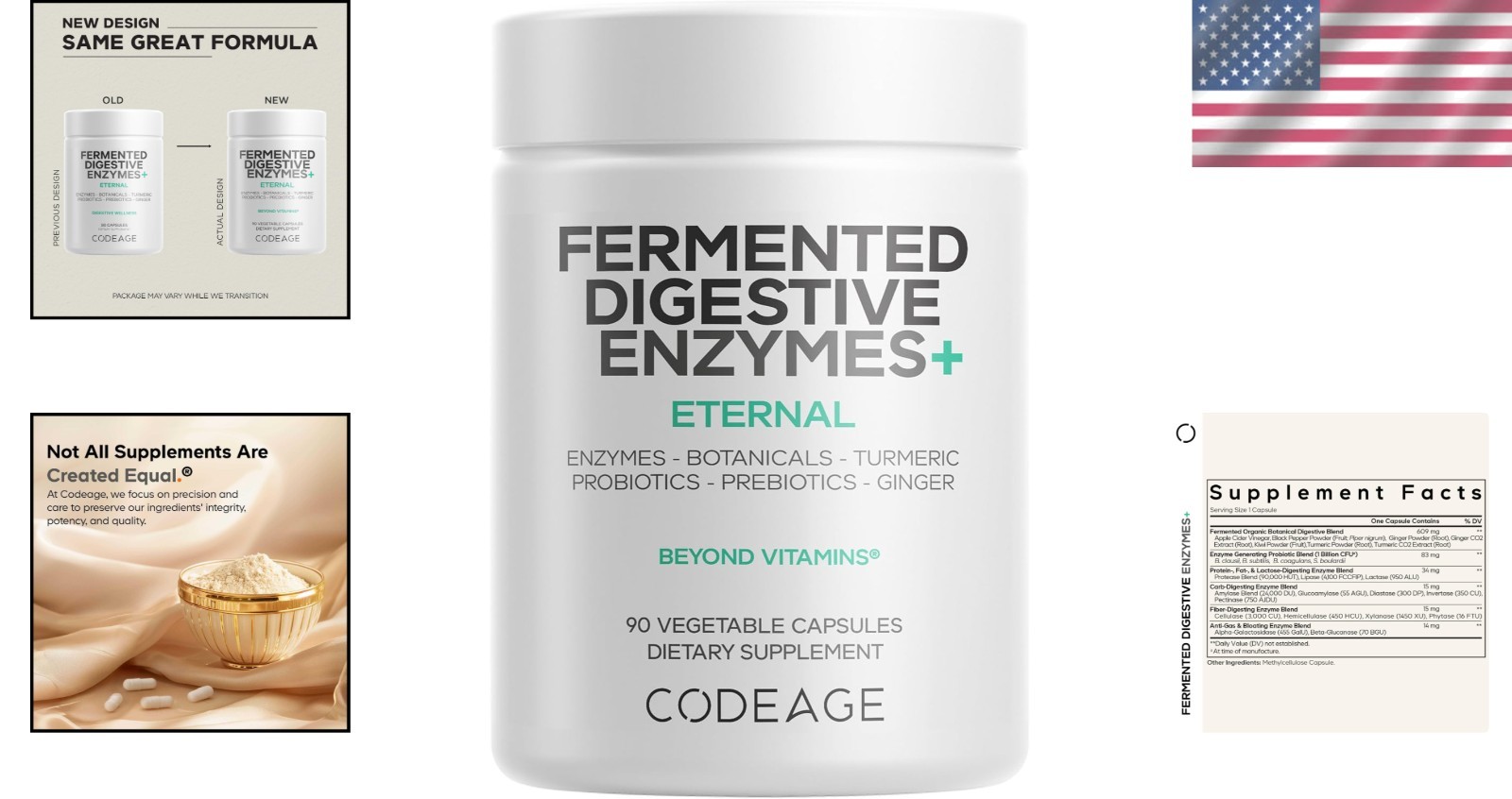 90-Capsule Digestive Support with Probiotic Blend & 14 Enzymes – Daily Use
