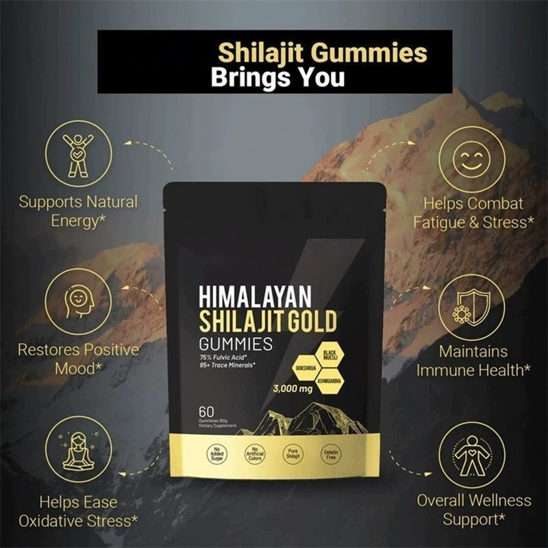 3Bag Shilajit 60 Gummies, Shilajit Micronutrient Supplement, Himalayan Premium