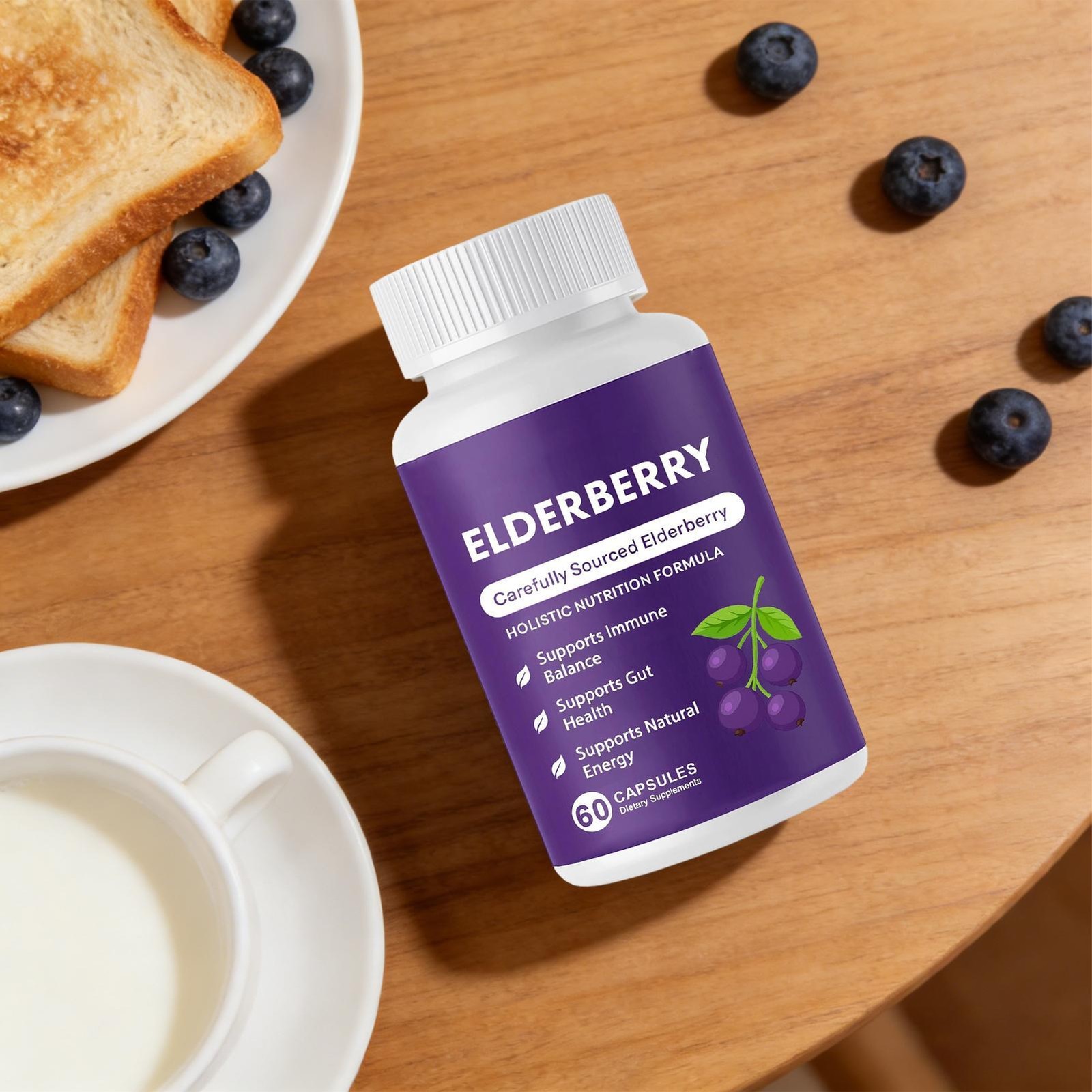 Support Elderberry Gut Elvera Complex – Organic Black Elderberry Soft Capsules