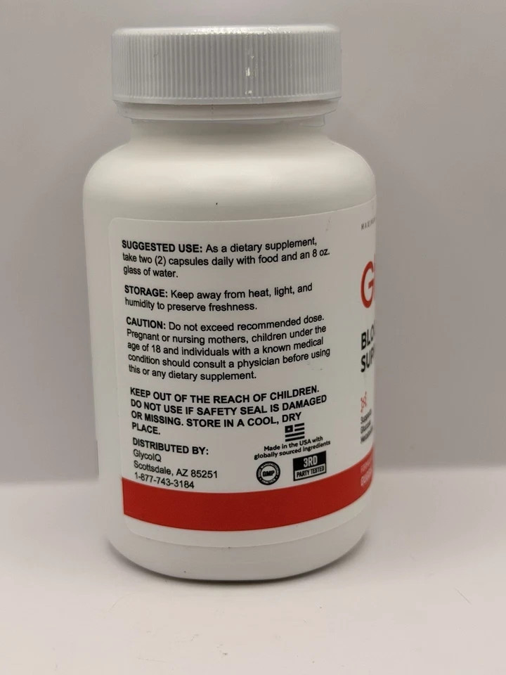 GlycolQ Blood Balance Support Glucose Metabolism Supplement 60 Caps Exp 12/27