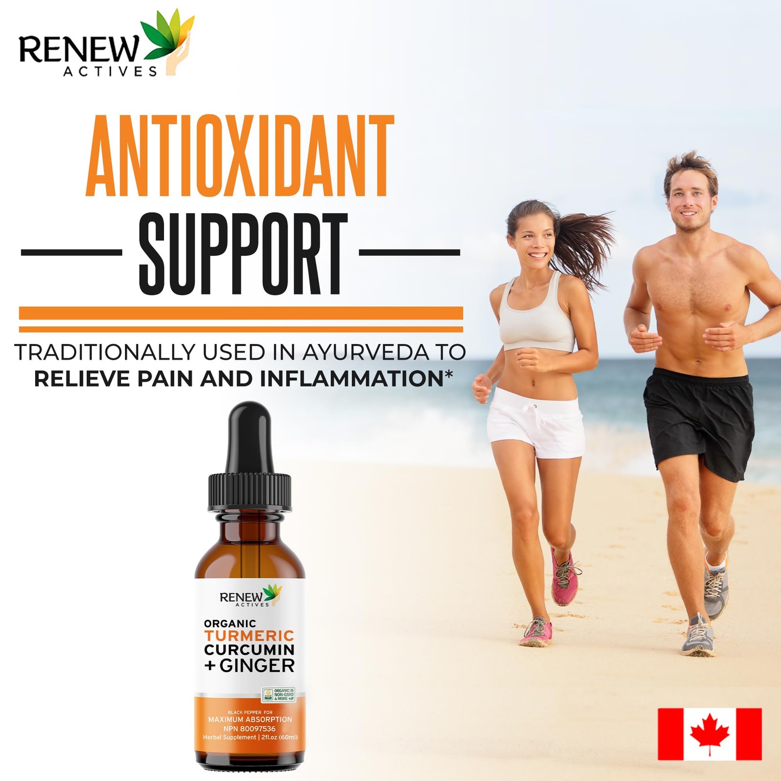 Renew Actives Turmeric Liquid Extract Ginger & Lemon Oil Renew Turmeric