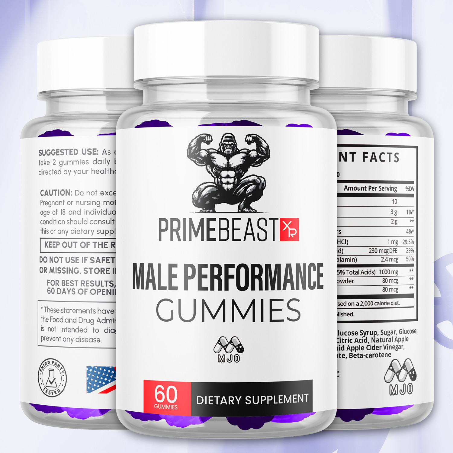 (1 Pack) Prime Beast XR Male Gummys Advanced PrimeBeastXR Formula 60 Gummies