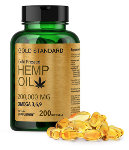 2X Hemp Oil 200 Softgels (400ct Total) 200,000 mg Per Bottle Max Potency Non-GMO