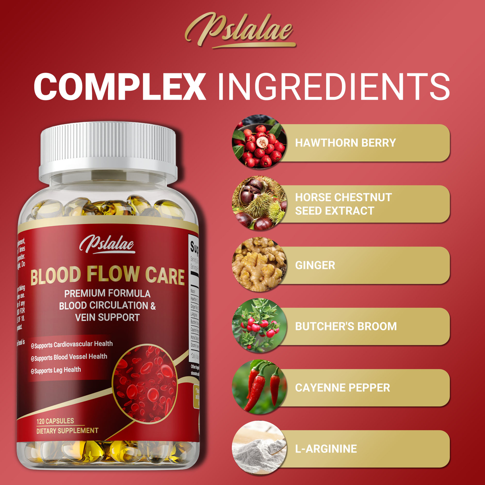 Blood Flow Care – Hawthorn, L-Arginine, Cayenne Pepper, Blood Pressure Support