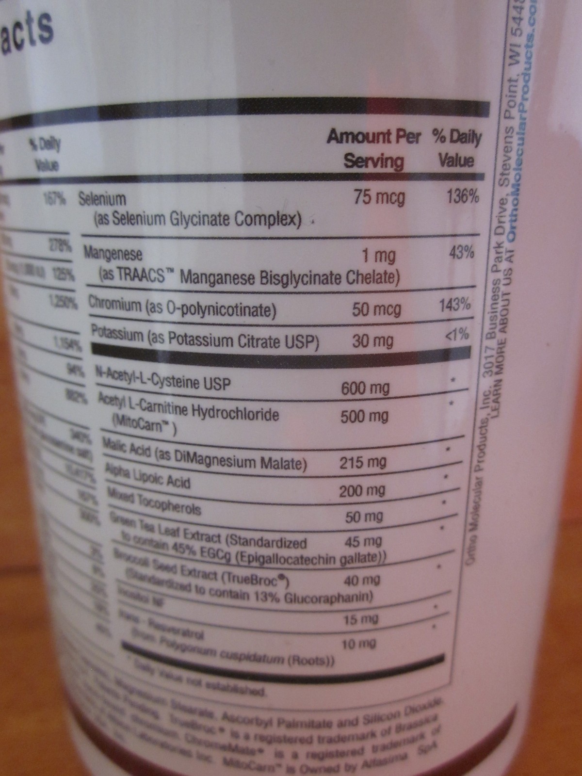Ortho Molecular Mitocore 120 capsules – Sealed Bottle – Exp. 08/2026