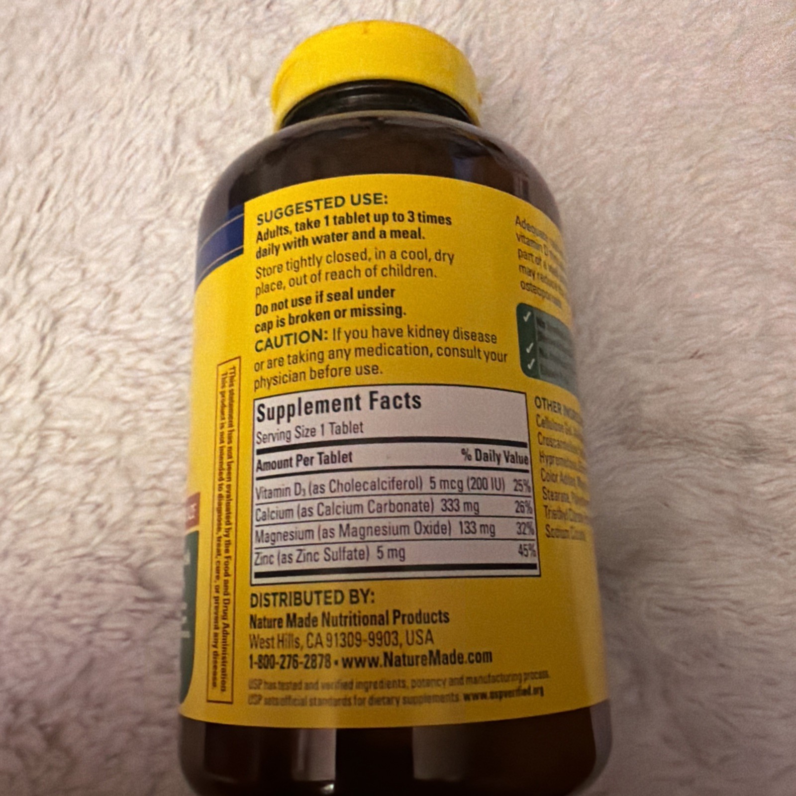 Nature Made Calcium with Magnesium & Zinc with D3 Exp 06/2028 300 Tablets