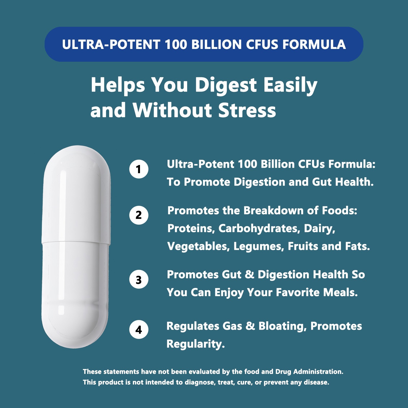 ESUNM 100 Billion Probiotics – For Digestive & Gut Health Supplement – 60ct