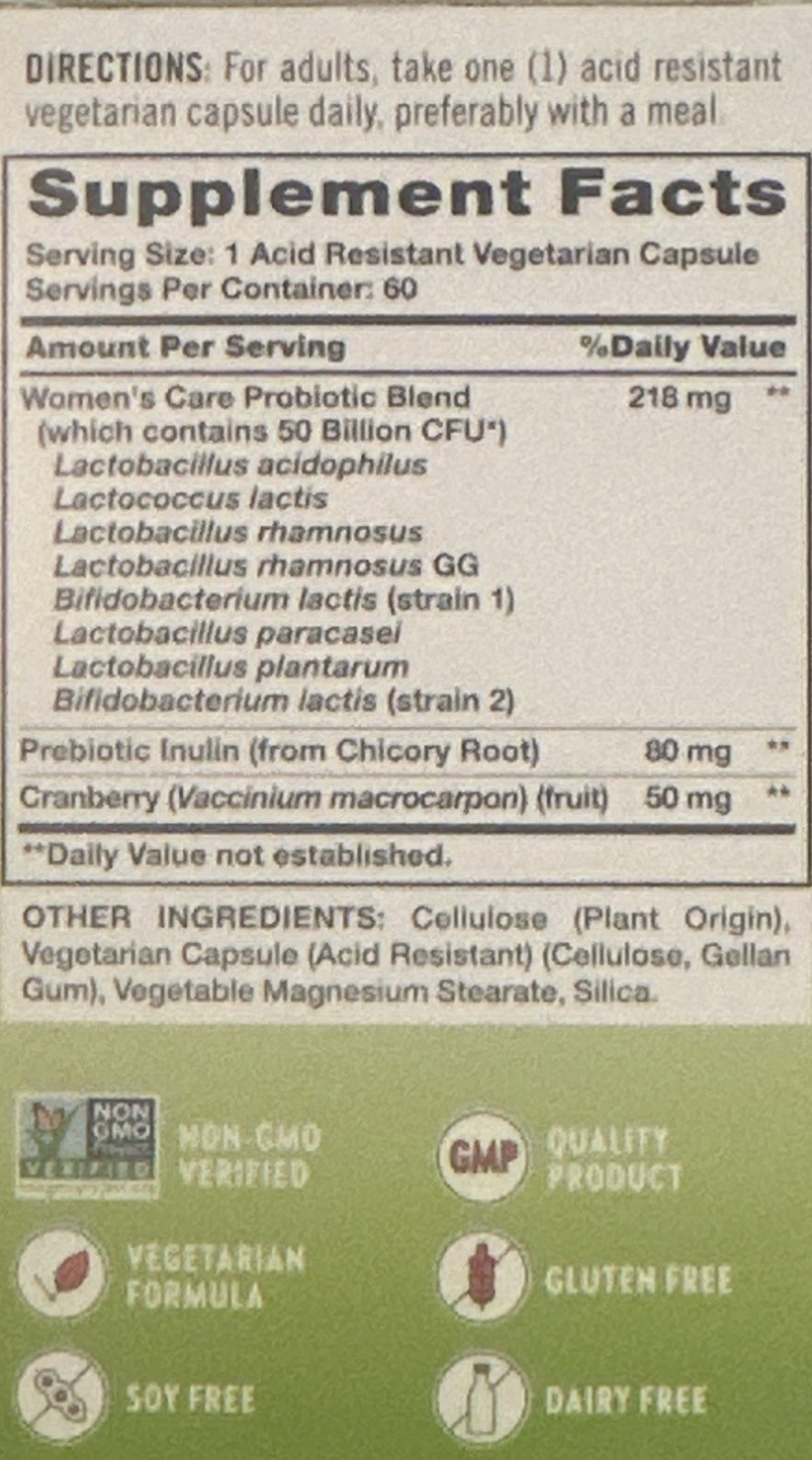 BULK LOT OF 7 x 50 Billion CFU Women’s Probiotic Raw Flora 60 Caps ea – NEW 9/26