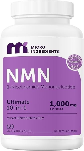 NMN Complex 1,000mg – 120 Caps | 10-in-1 NAD+ Booster with Resveratrol, CoQ10 &