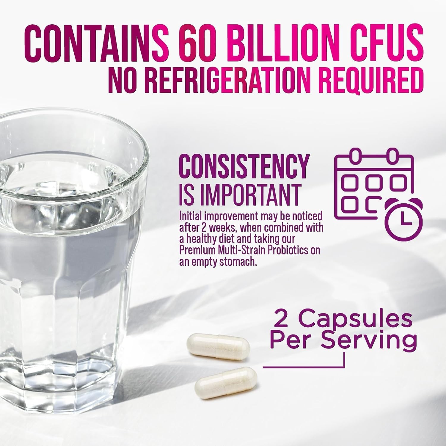 60 Billion CFU Probiotics for Gas, Bloating Relief