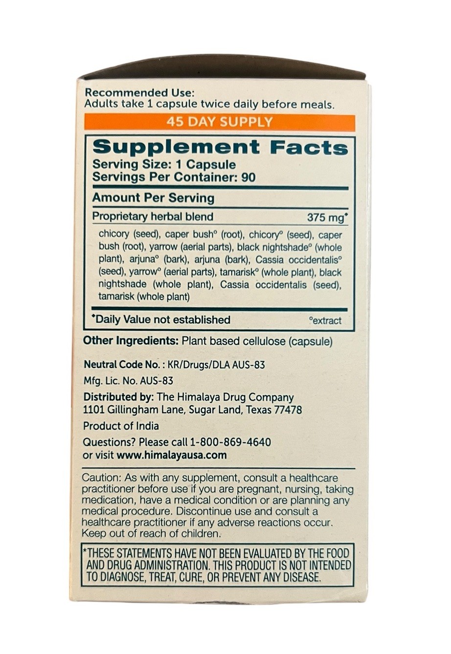 Himalaya LiverCare 90 Vegetarian Caps Dairy-Free, Gluten-Free, GMP Quality 02/29