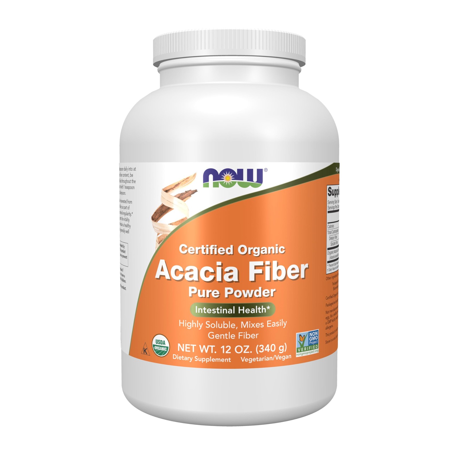 NOW Foods Supplements, Acacia Pure 12 Ounce (Pack of 1), Light Brown/Yellow