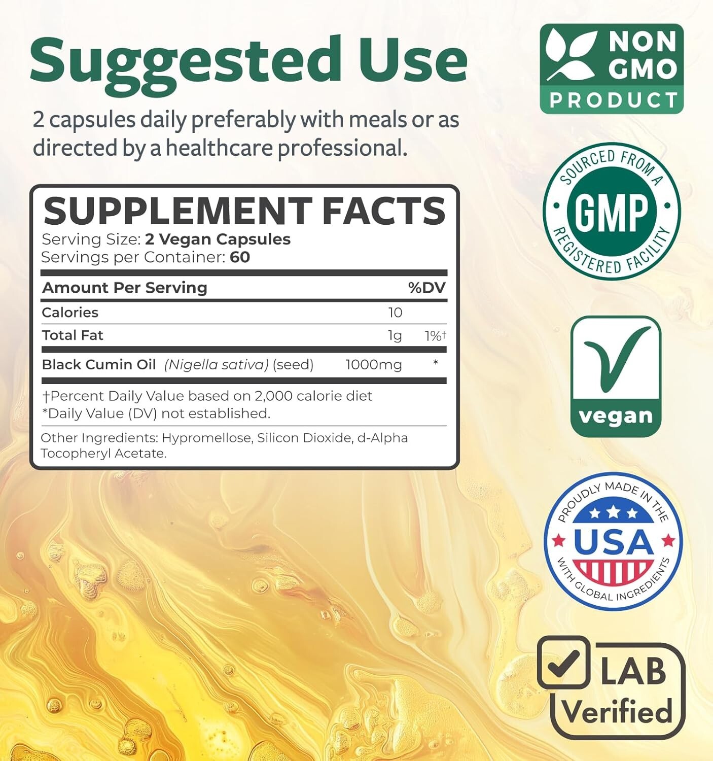 Black Seed Oil Skin Health (Non-GMO & Vegan) Cold-Pressed, 120 Softgel Capsules