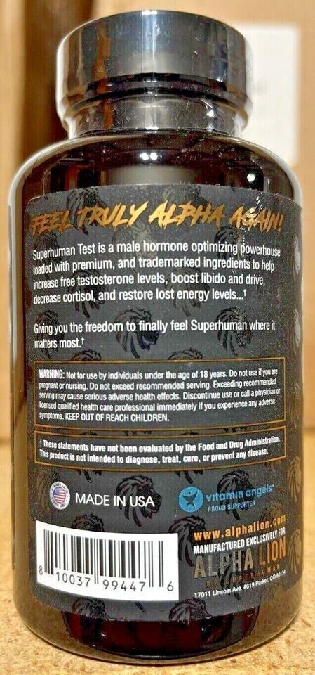 Alpha Lion Super Human Test All-Natural Men’s Testosterone Booster 90 Capsules