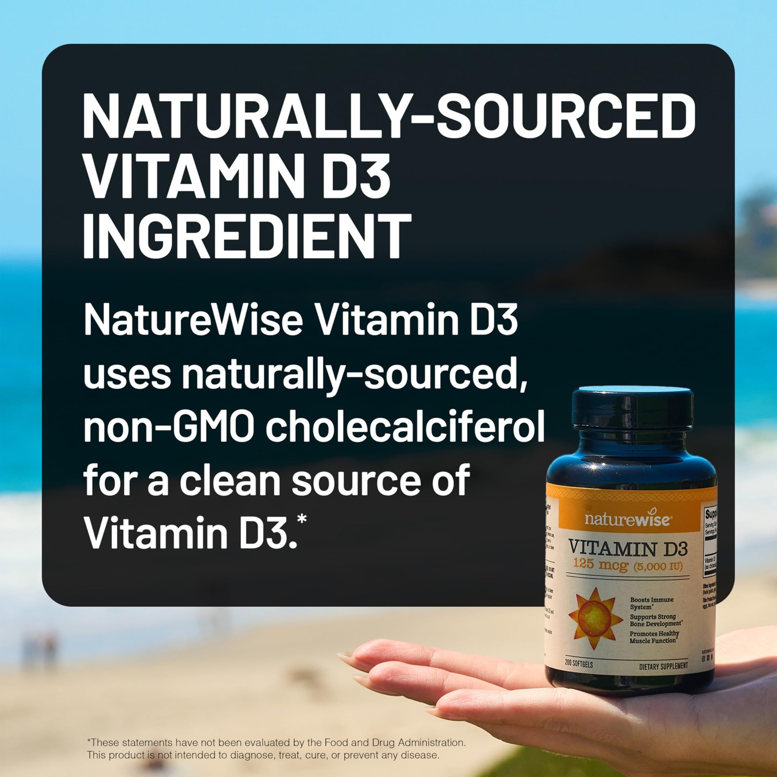 NatureWise Vitamin D3 5000iu (125 mcg) 1 Year 360 Count (Pack of 1), Yellow