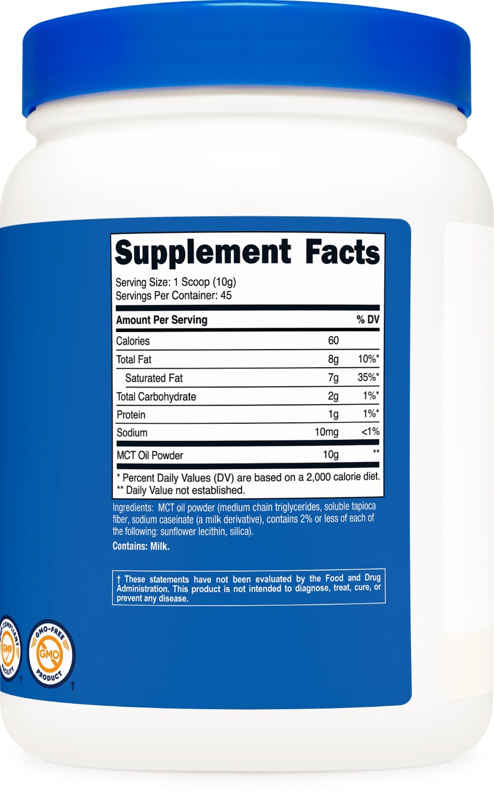 Nutricost MCT Oil Powder (1 LB) – Premium MCT Oil, Non-GMO, Gluten Free