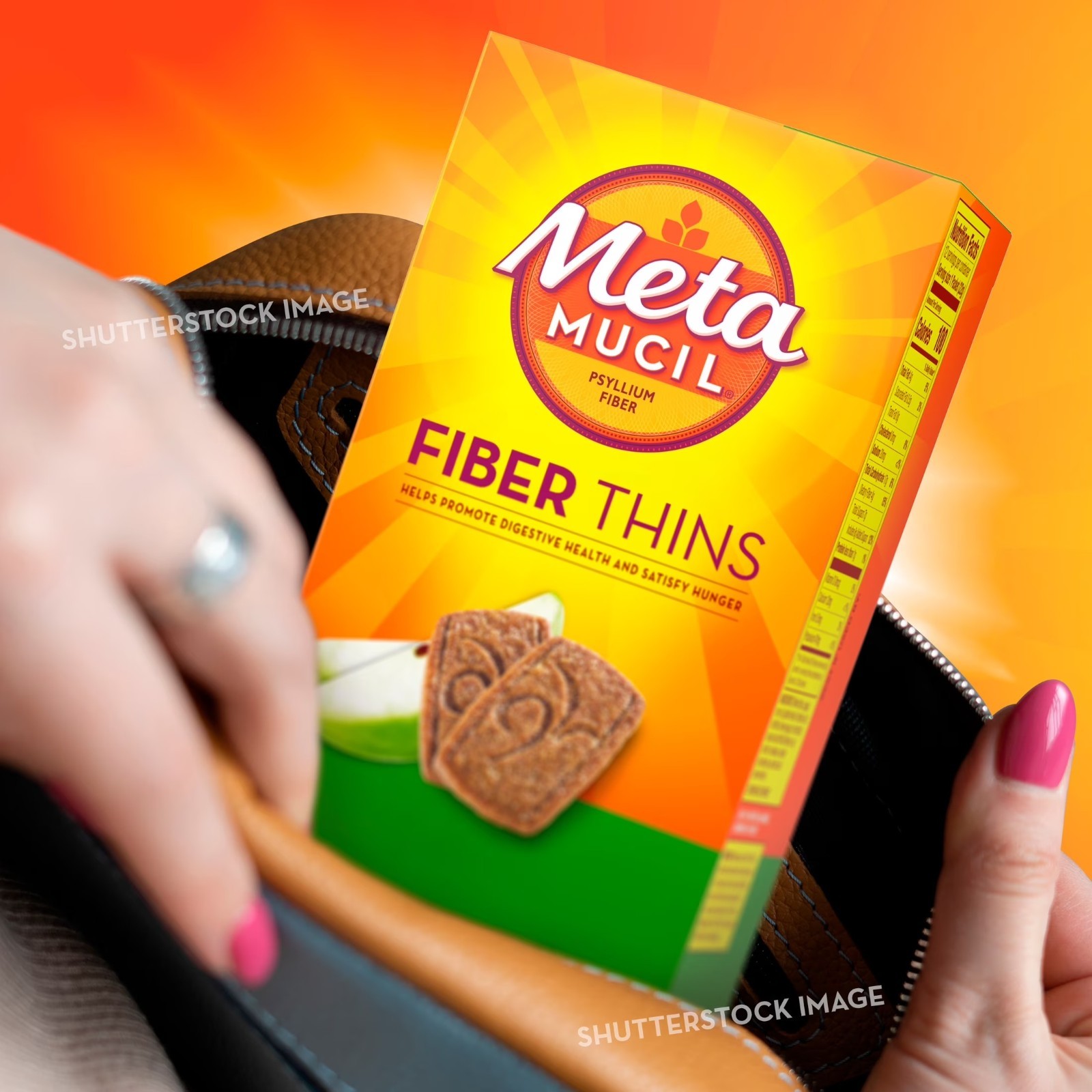 Metamucil Fiber Thins Apple Crisp & Chocolate Bundle 4 Boxes ,48 Snacks Packs