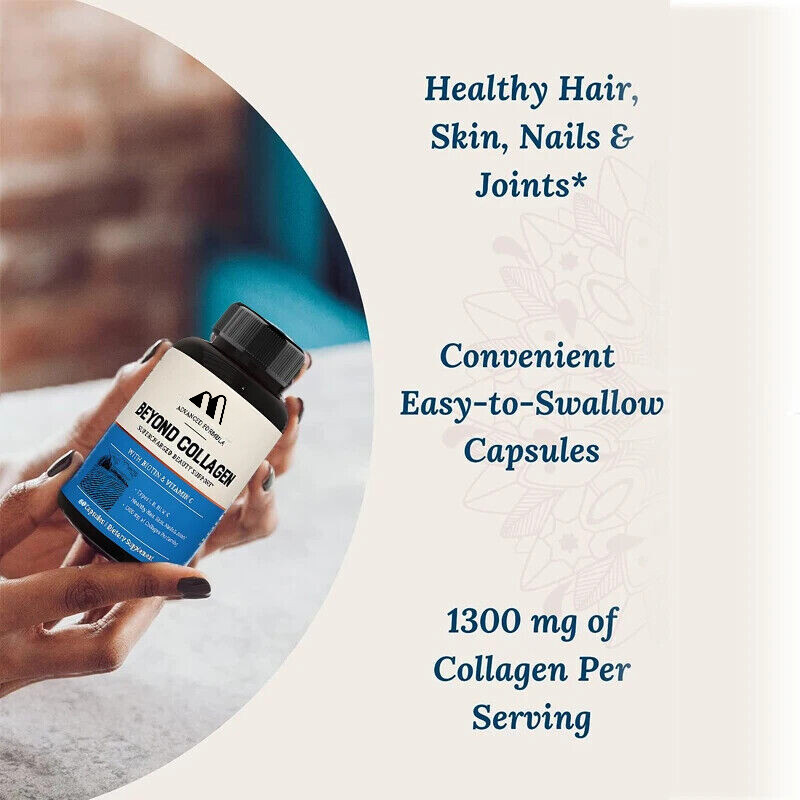Type I, II, III, V, X Hydrolyzed Mixed Biotin and Vitamin C – Collagen Capsules