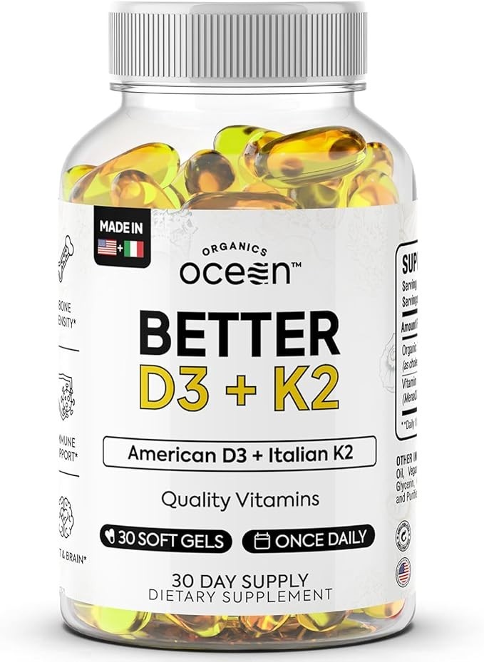 Organics Ocean Better D3 + K2 Organic Vegan Supplement 30 Softgels