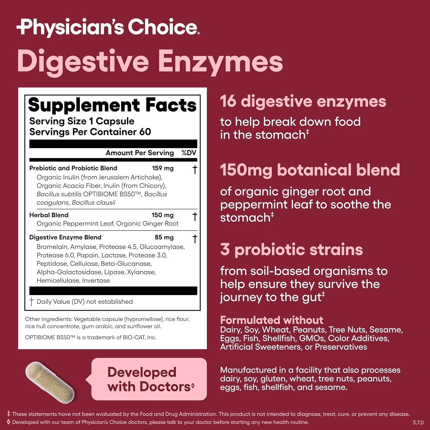 Digestive Enzymes – Multi Enzymes, Organic Prebiotics & Probiotics for Digestive