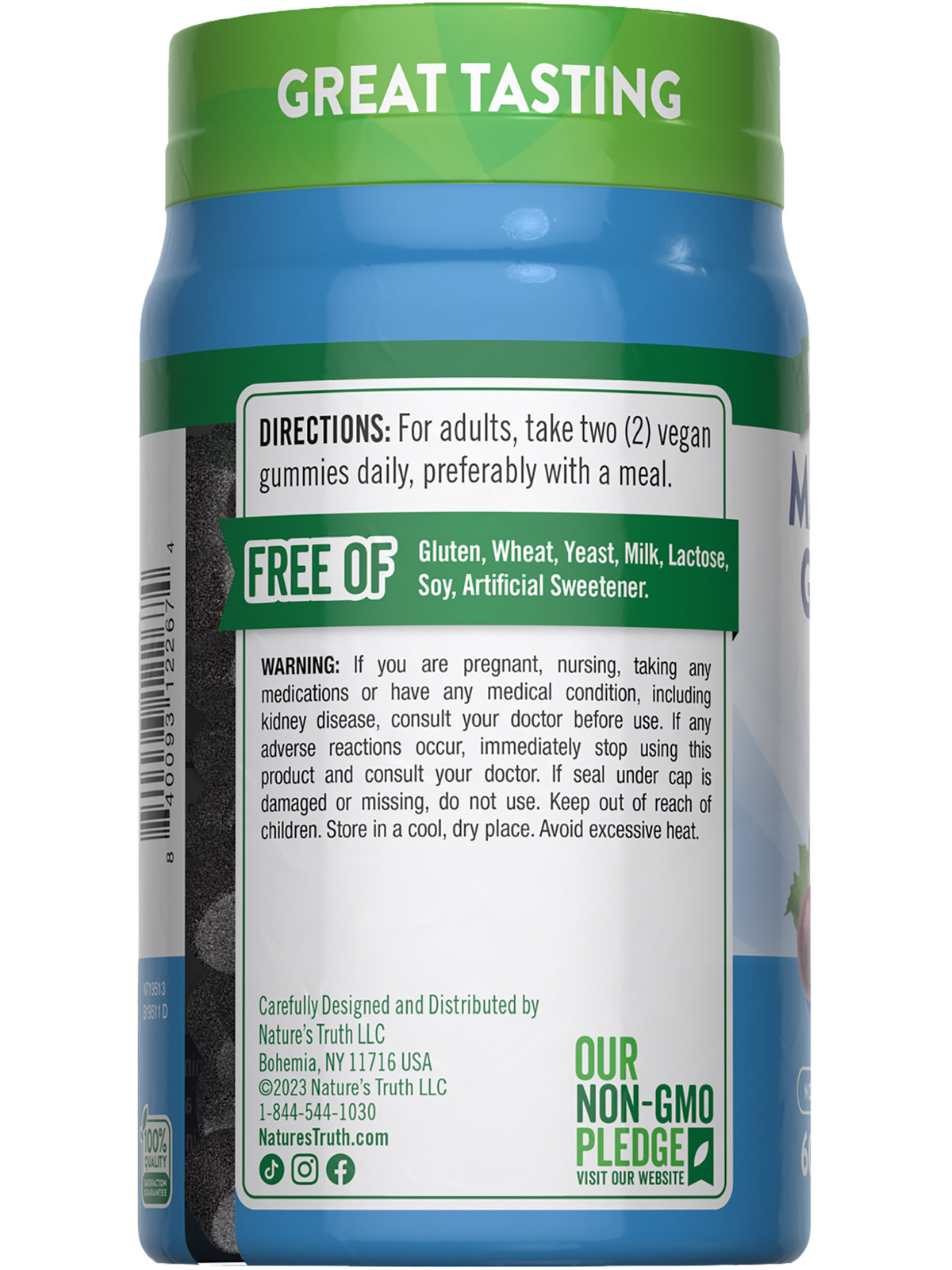 Magnesium Glycinate 200 mg | 60 Gummies | Vegan, Non-GMO | by Nature’s Truth