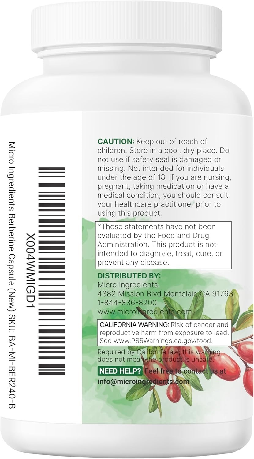 Premium Berberine HCL 12800mg w/ Ceylon Turmeric Ashwagandha for 2 Months Supply