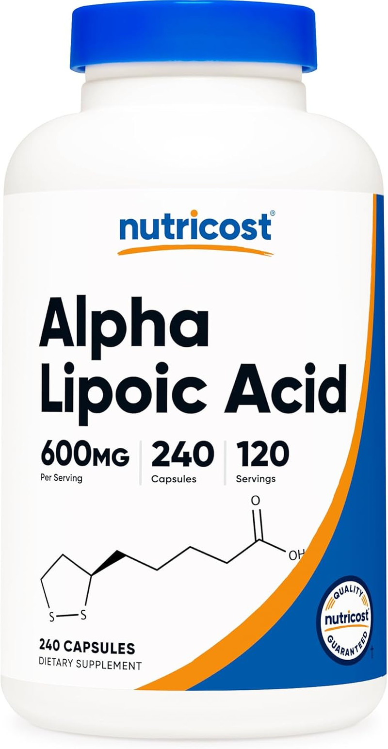 Alpha Lipoic Acid 600Mg per Serving, 240 Capsules – Gluten Free, Vegetarian Cap